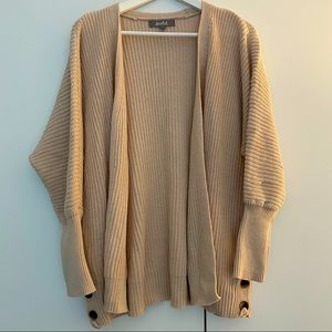 Marled - Beige knit cardigan with side buttons